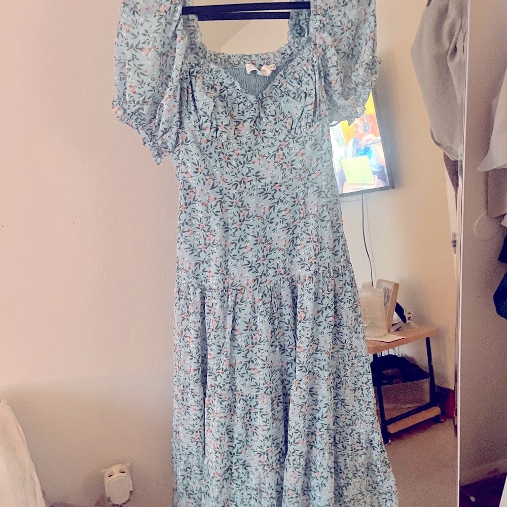 Floral midi corset dress